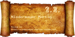 Niedermayer Martin névjegykártya